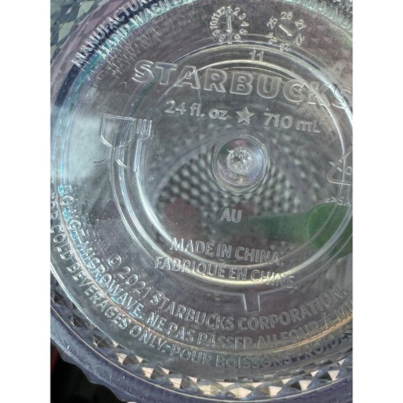 2021 Starbucks Iridescent Studded Tumbler Green Straw 24oz Acrylic Cup - Picture 10 of 10